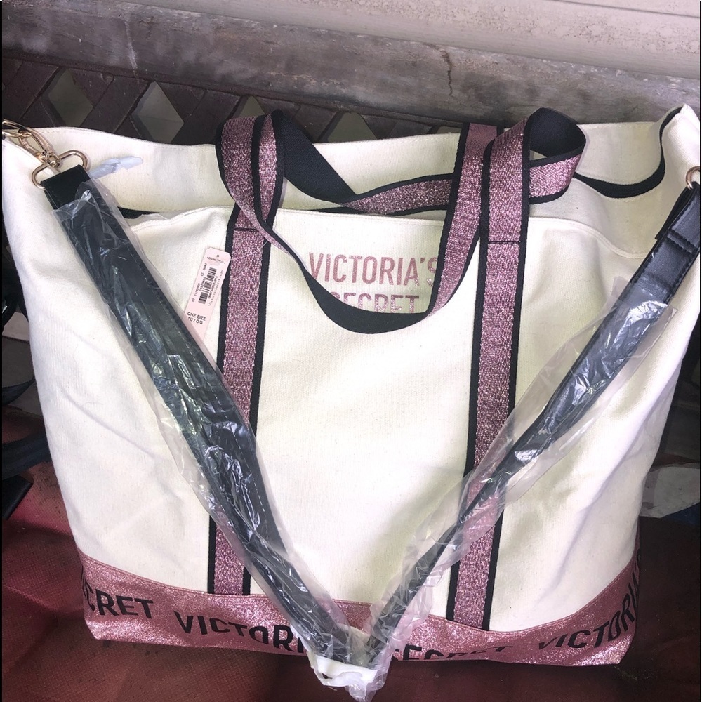 Victoria’s Secret tote bag weekender sparkle